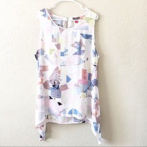 Vince Camuto | Geometric Prism Print Tunic Tank XL